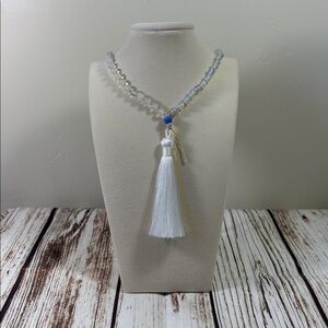 Synthetic Opal Bead Handmade Beaded Mala Necklace